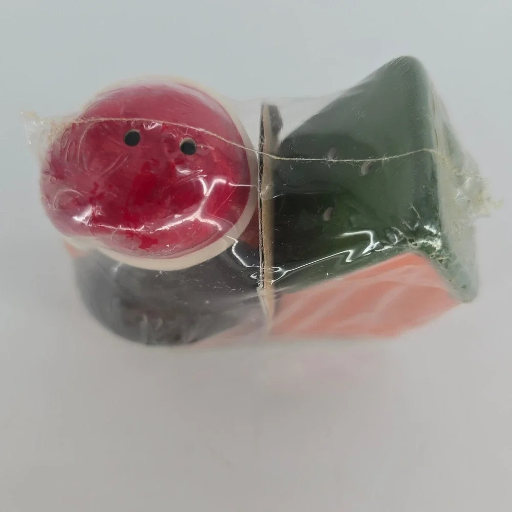 Vintage Gingerbread House & Boy Salt Pepper Shaker Set New in Package